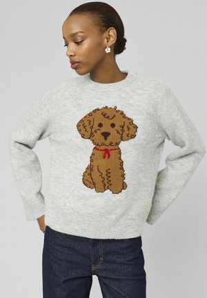 MOTIF CHIEN - Pullover - gris clair