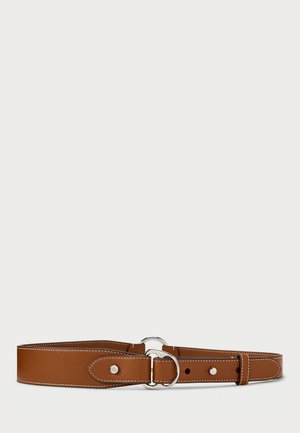 EQUESTRIAN D-RING LEATHER BELT - Bælter - tan