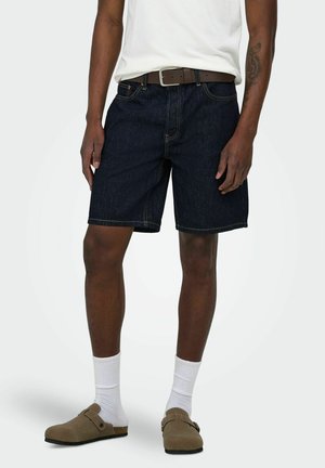 Only & Sons Denimové šortky - dark blue denim