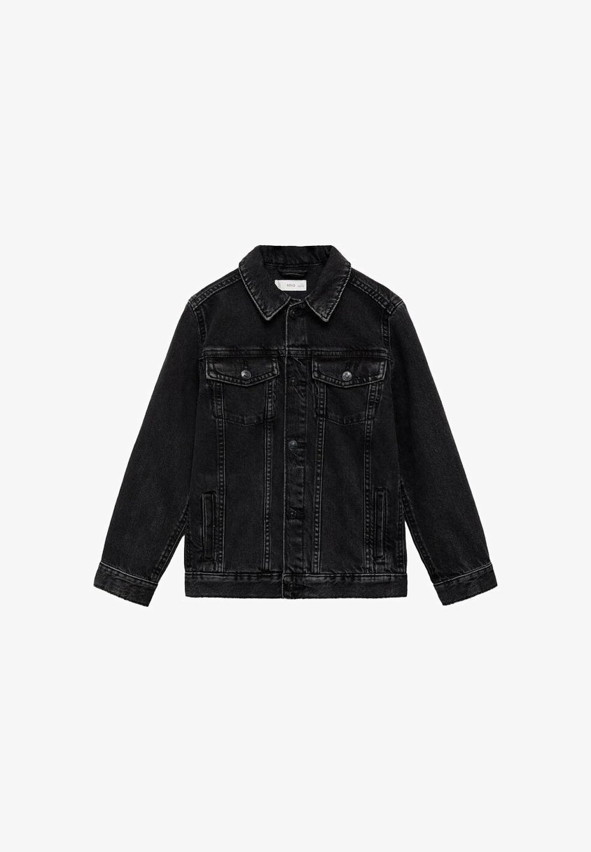 Veste Jean Noir Avec Couture Blanche Mango Kids JOHN Veste En Jean