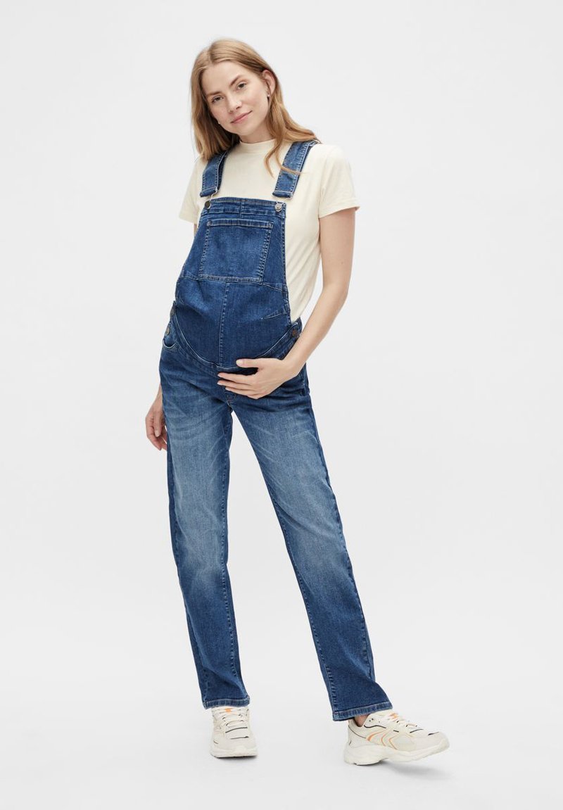 Salopette Jeans Mamalicious Mlsinna Per Donna – Vestibilità Dritta, Spalline Regolabili, Tasche E Chiusura Finta, In Cotone E Viscosa, Perfetta Per La Gravidanza