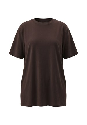 Ulla Popken, CREW NECK SHORT SLEEVE TEE - Basic T-shirt - mahogany