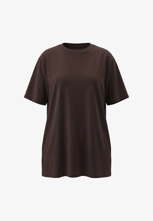 Ulla Popken, CREW NECK SHORT SLEEVE TEE - Basic T-shirt - mahogany