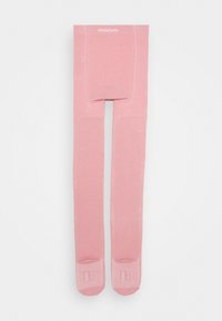 Rosa strømpebukser laget av mykt, elastisk materiale med en glatt tekstur. Har forsterkede tær og en komfortabel midje.