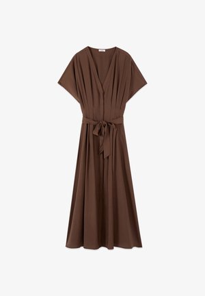 Oltre, VESTITO MIDI MANICHE A KIMONO - Blusenkleid - marrone
