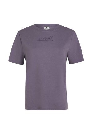 T-shirt viola a maniche corte realizzato in morbido tessuto, con un logo O'Neill in un viola più scuro sul petto. Collo giroclassico.
