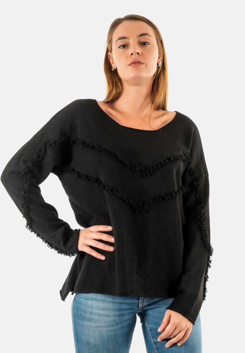 PLEASE M4977 - Camiseta de manga larga - noir