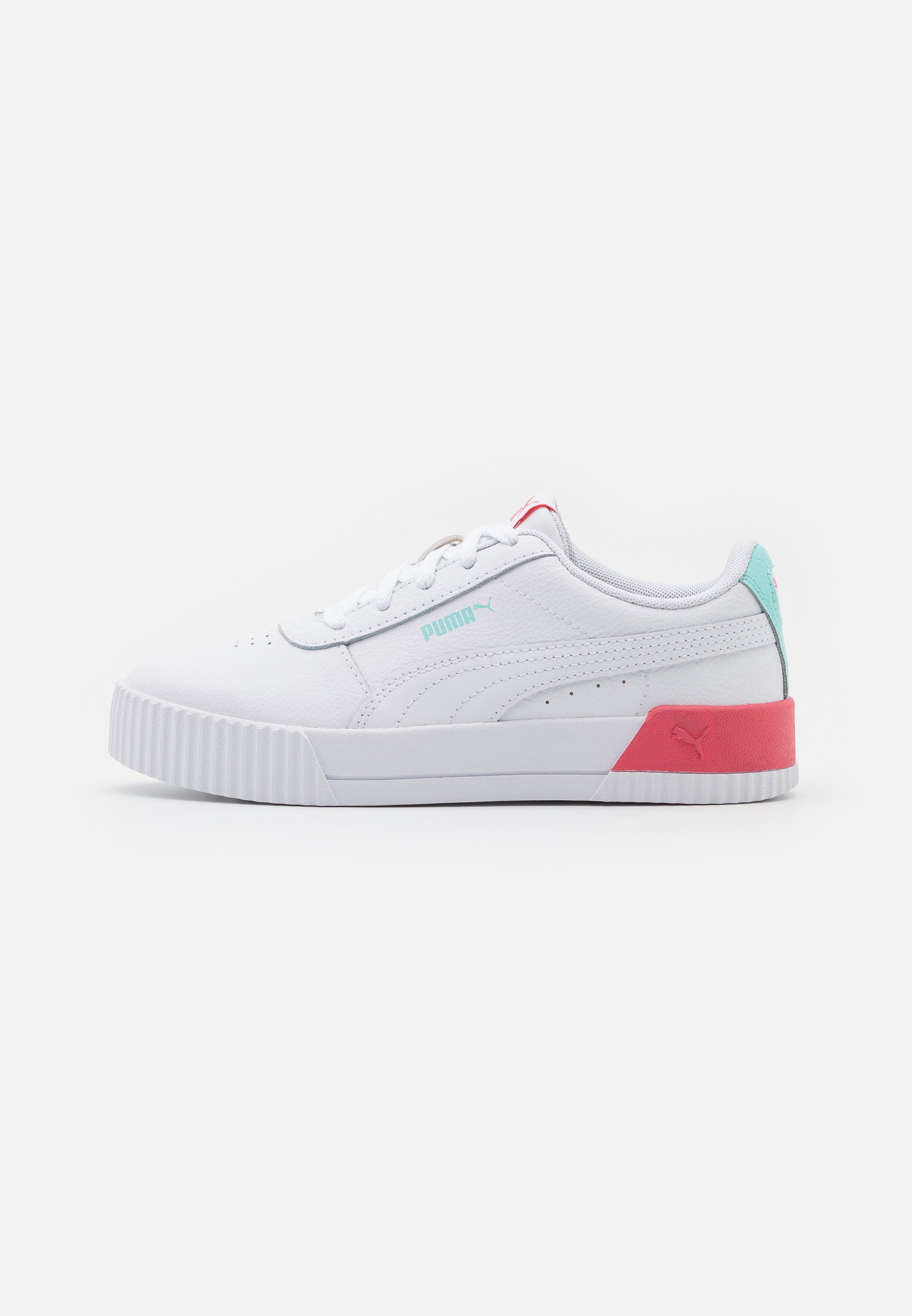 Puma CARINA - Sneaker low - white/sun kissed coral/weiß - Zalando.de