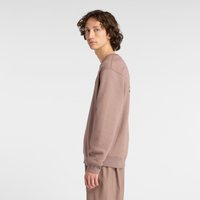 Felpa in pile di un morbido mauve, caratterizzata da maniche lunghe e scollatura rotonda. Tessuto liscio con polsini a costine e vestibilità rilassata.