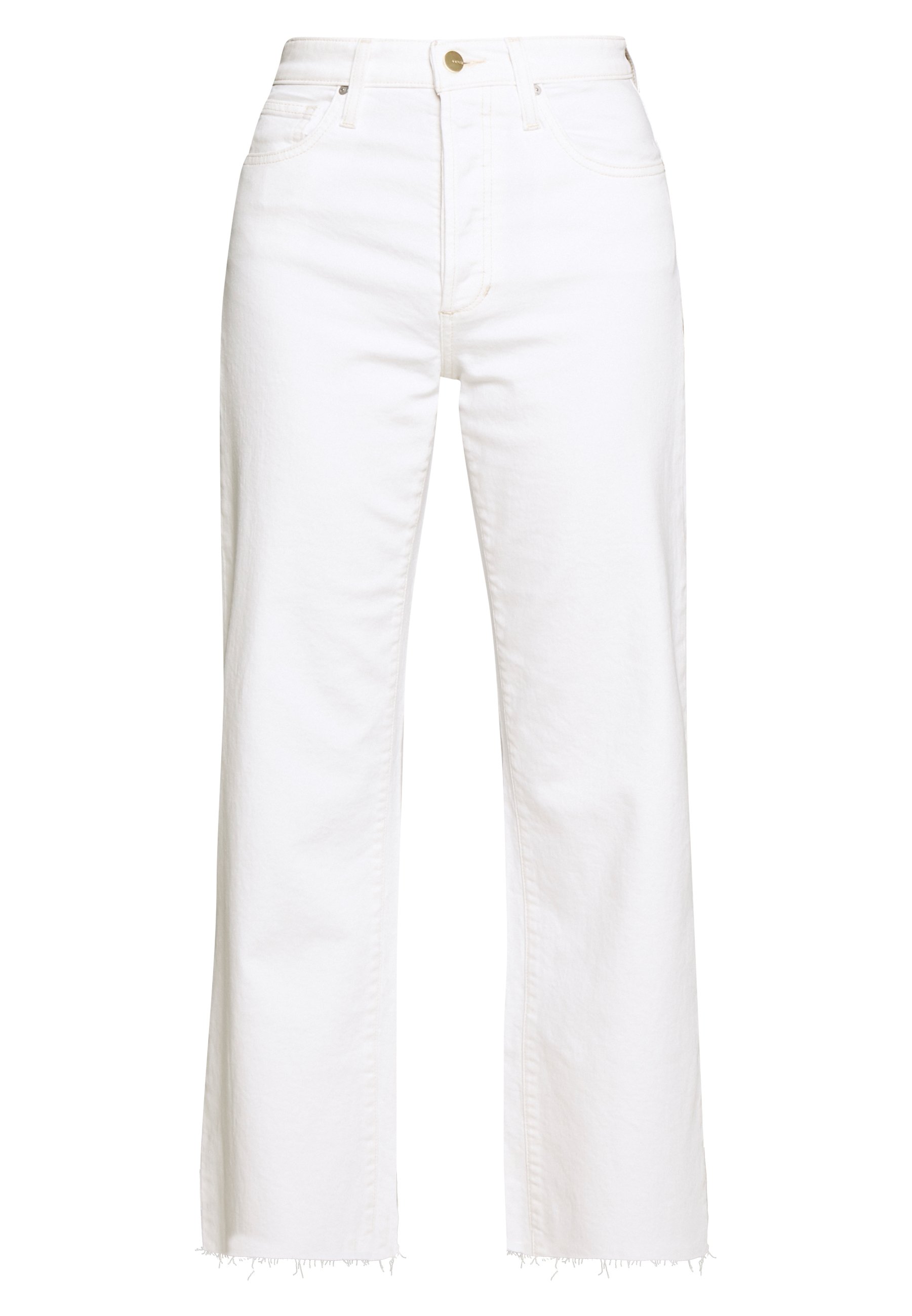 white denim wide leg