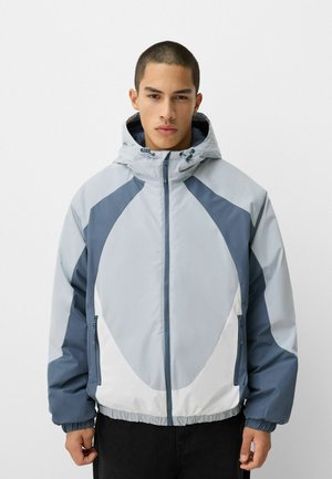 Bershka COLOUR BLOCK - PUFFER - Zimska jakna - light blue