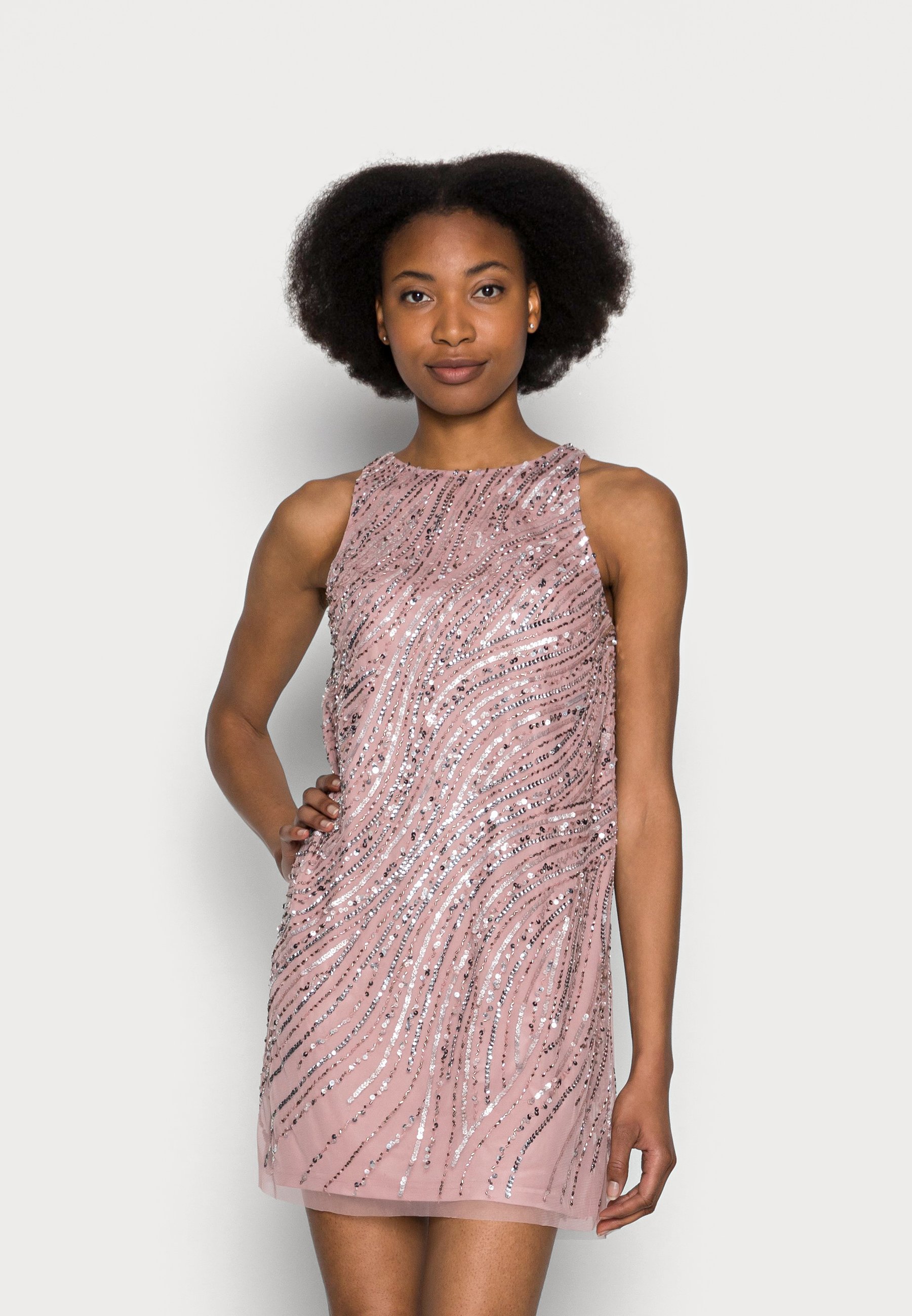 Adrianna Papell BEADED TRAPEZE DRESS 