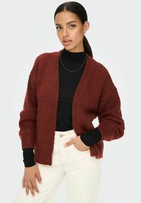 JDY JDYDINEA SOLID CARDIGAN  - Chaqueta de punto - burnt henna