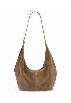 DEMI-LUNE EN CROÛTE DE HERMIONE - Sac à main - taupe foncé