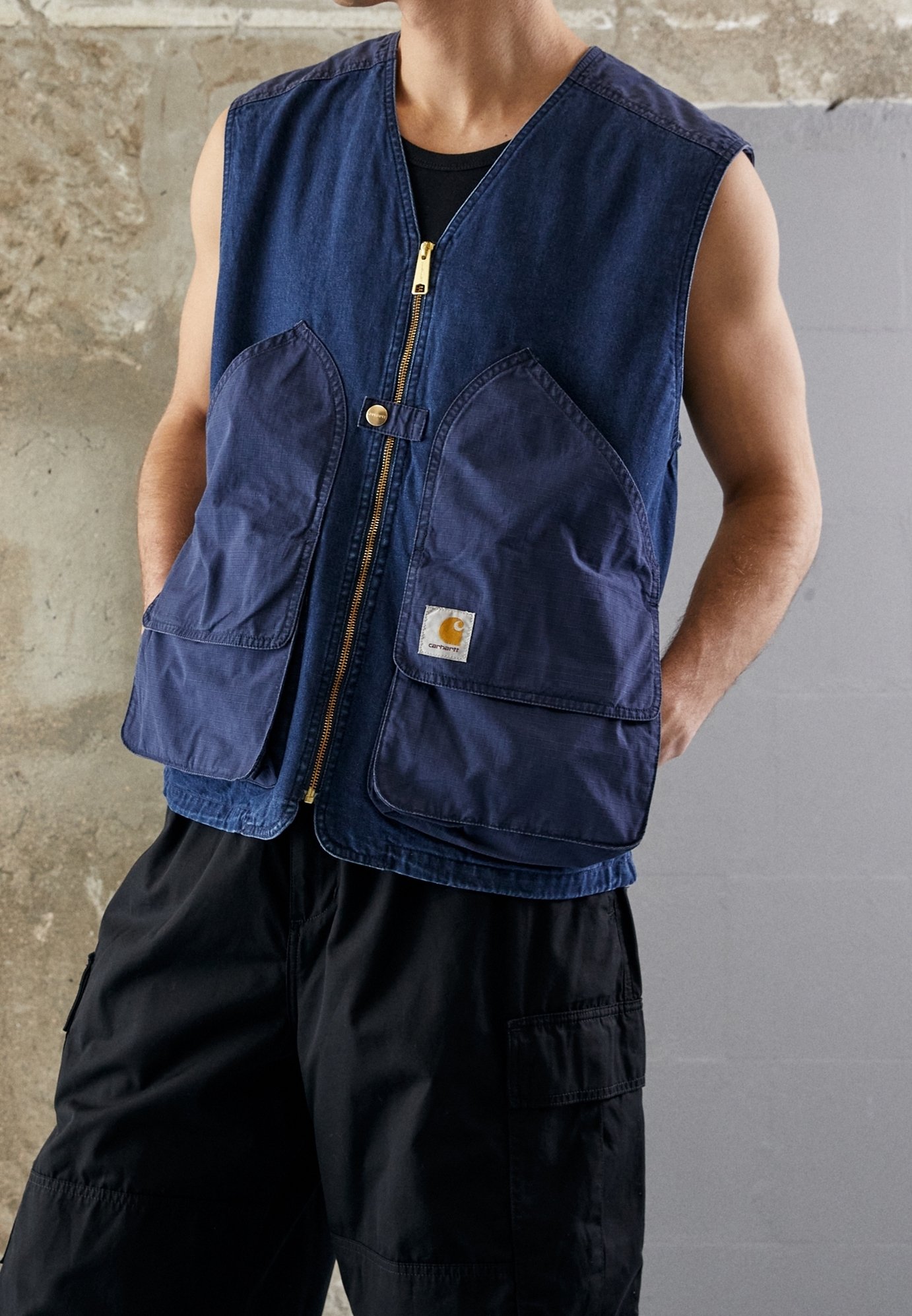 Carhartt WIP Waistcoat - stone blue denim - (Pre-owned) - Zalando.ie