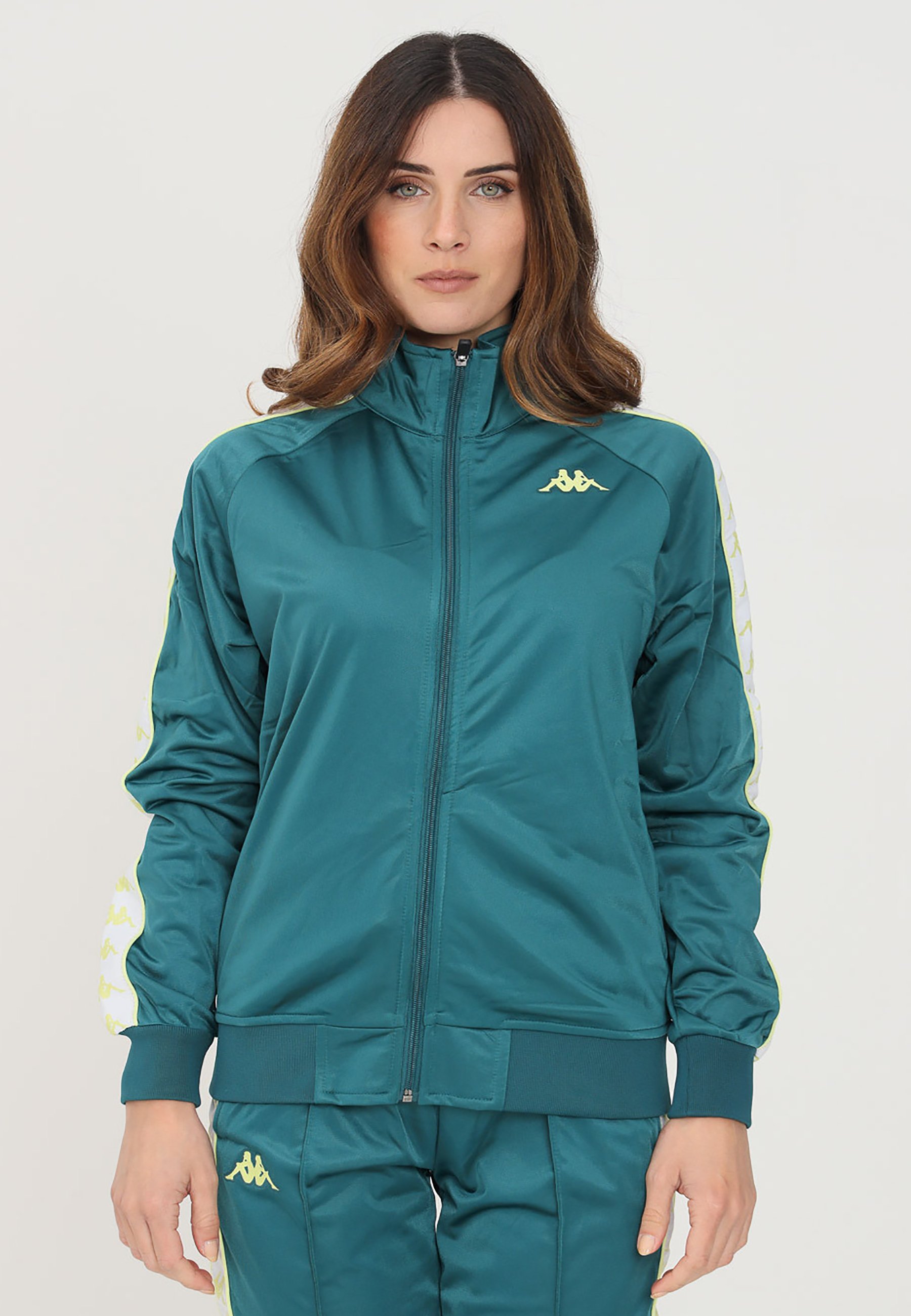Kappa Felpa con zip - green mineral-white/verde - Zalando.it