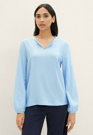 TOM TAILOR Blusa - blue white thin stripe