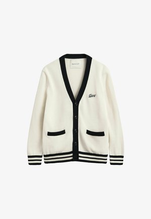GANT, GANT BUTTONED V-NECK CARDIGAN - Cardigan - cream