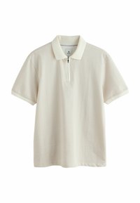 REGULAR FIT - SQUARE PATTERN QUARTER ZIP  - Polo - white