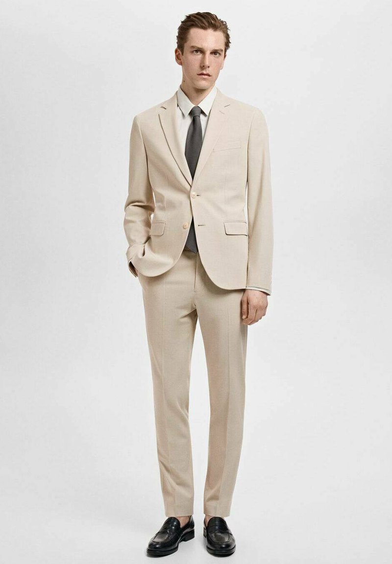 Americana Traje Esmoquin Mango Blazer Hombre Mango Mango SUPER IN STRETCH  Suit Jacket Beige