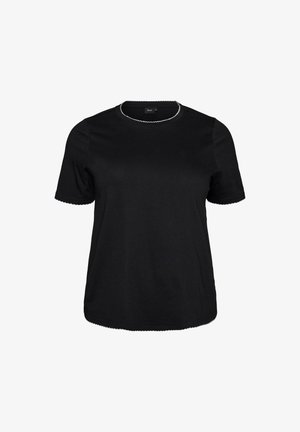Zizzi, T-shirt basique - schwarz