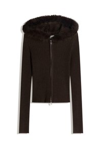 ZIP-UP WITH HOOD  - Vest - dark brown