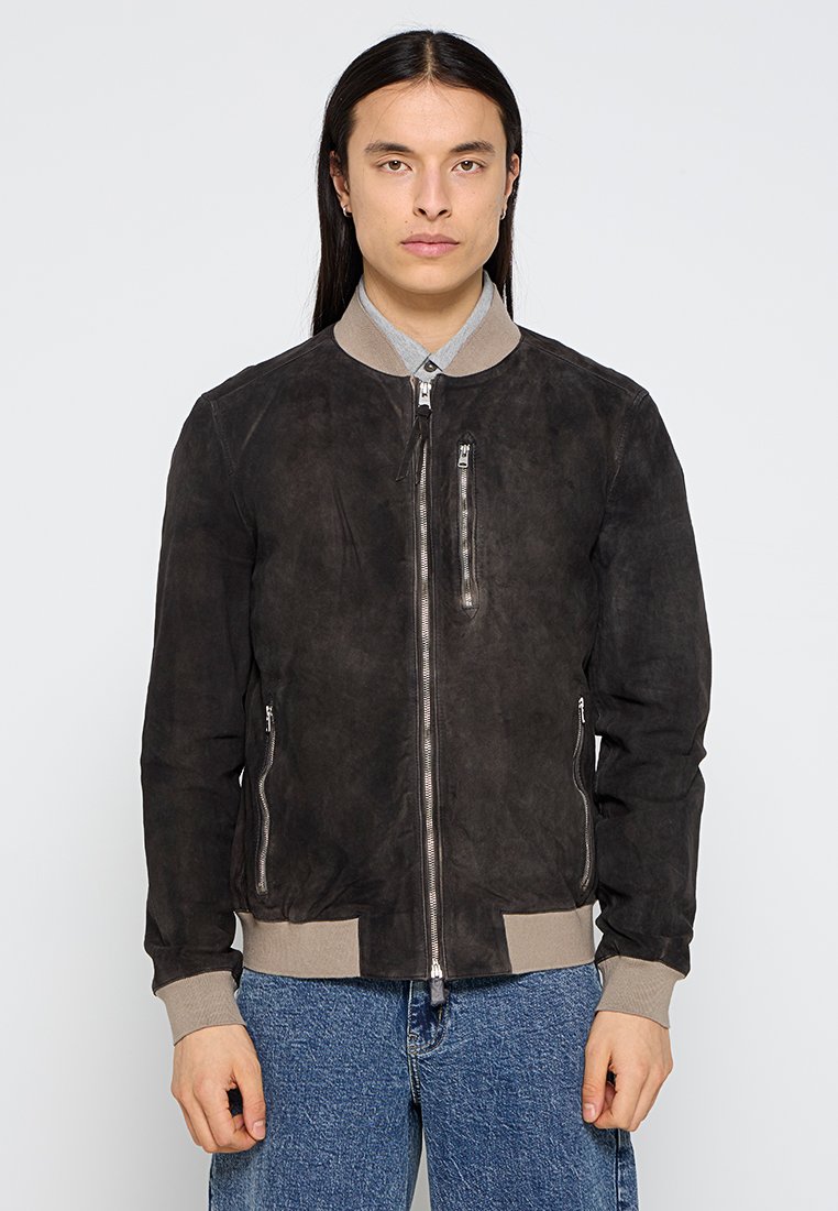 AllSaints Leren jas zwart