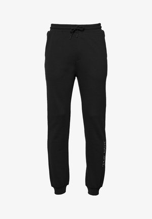 Sorte sweatpants med snøre i taljen, tapered cuffs, to sidelommer og "TOP GUN" logo trykt i hvidt på venstre ben.