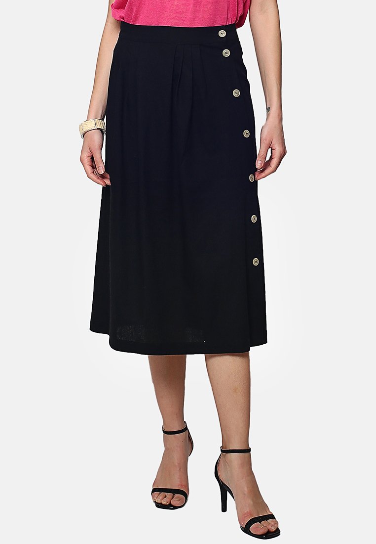 Le Jardin Du Lin Maxirok antraciet gemêleerd