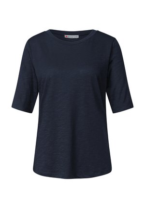 Street One, BASIC SOLID-COLOR CREW-NECK T-SHIRT - T-Shirt basic - darkest blue
