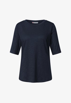 Street One, BASIC SOLID-COLOR CREW-NECK T-SHIRT - T-Shirt basic - darkest blue