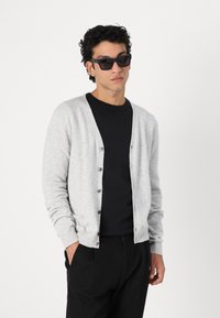 pure cashmere MEN V NECK CARDIGAN - Kardiganas - grey