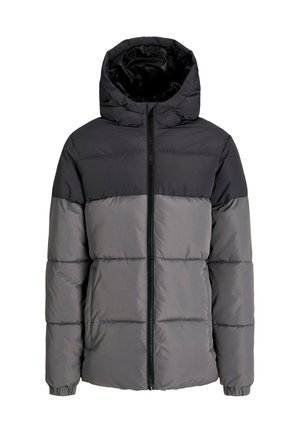 JJMAZE PUFFER HOOD - Vinterjakke - castlerock detail black blocking