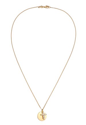 LAYER CROSS COIN SPARKLING - Halskæder - gold-coloured