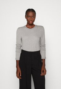 Marc O'Polo DENIM - LONGSLEEVE ROUNDNECK FLATLOCK TOPSTITCHINGS - Pikkade varrukatega topp - stone Väikepilt 1