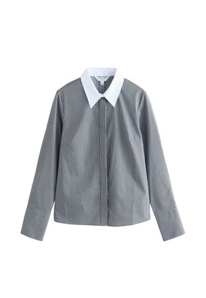 REGULAR FIT-ESSENTIAL LONG SLEEVE  - Skjortebluser - black white stripe contrast collar
