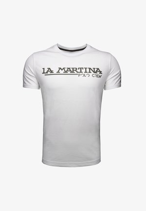 La Martina CREW NECK  - T-shirt con stampa - off white xmrjs