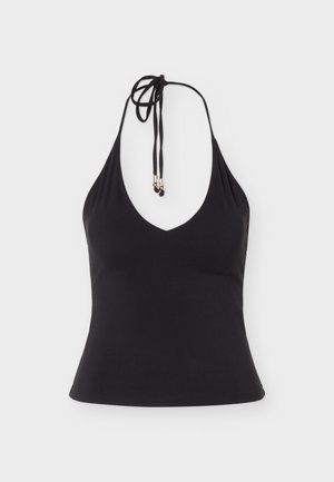 Abercrombie & Fitch, BARE SNATCHED SEAMLESS V NECK HALTER - Μπλούζα - black