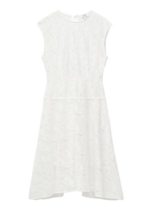 & OTHER STORIES, & OTHER STORIES BIAS-CUT LACE MIDI DRESS - Robe de jour - white