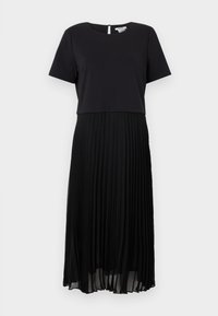 ROUND NECK PLEATED MIDI SKIRT - Päevakleit - black
