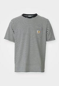 VERNER POCKET - Camiseta estampada - black/wax