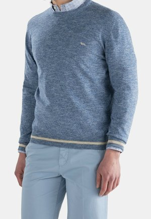 Strickpullover - mottled blue