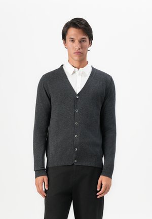 MEN V NECK CARDIGAN - Cardigan - graphite