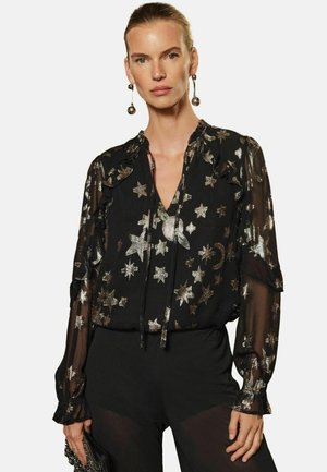 Blúzka - black cosmic print