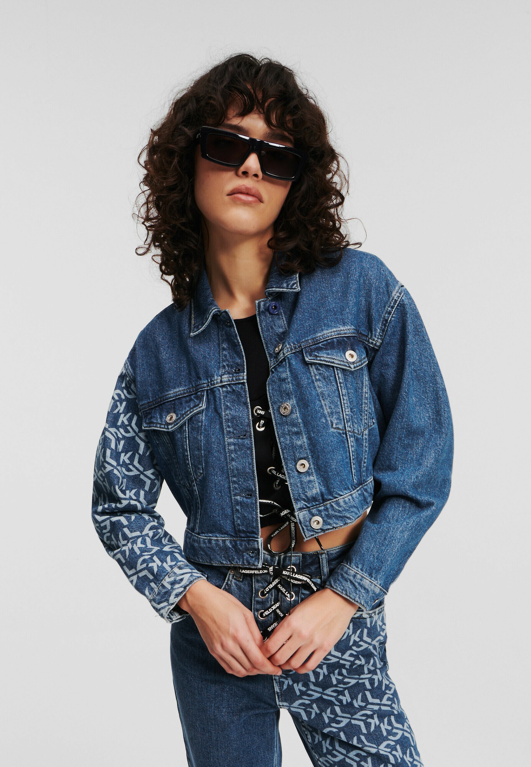 Someday Damen Jeansjacke - Boxy Rinsed Waschung Mit Schalkragen