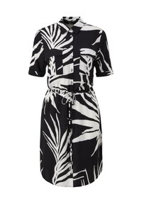 comma MIT CRÊPESTRUKTUR - Blusenkleid - schwarz