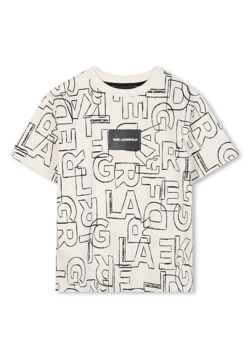 KARL LAGERFELD KIDS SHORT SLEEVES TEE - Apdrukāts T-krekls - milk