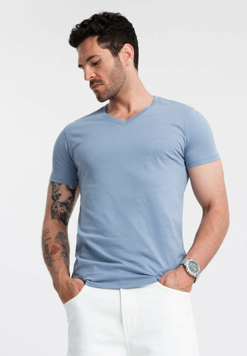 Ombre Jednoduché tričko - light blue