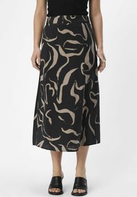 Object MIDI PRINT - Falda acampanada - black