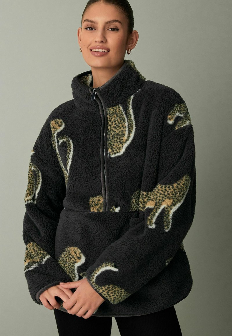 Next BORG HALF ZIP - Fleecetrøjer - charcoal grey lionel